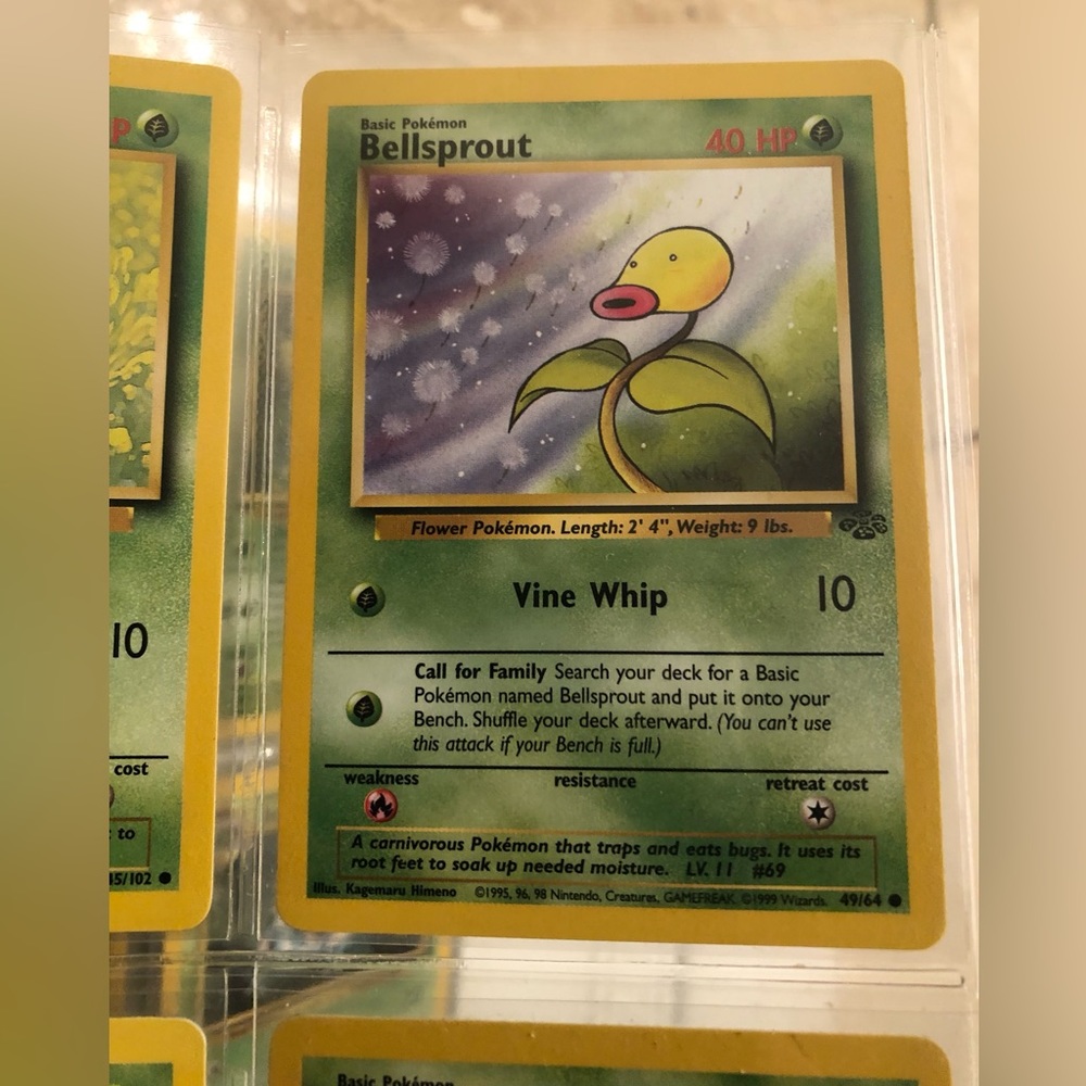 1990’s rare vintage bellsprout Pokémon card 49/64